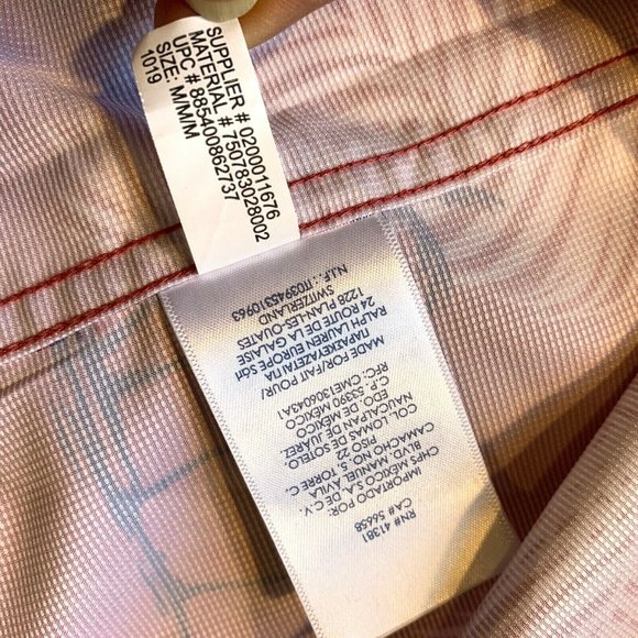 Chaps Button Down Shirt Mens Medium Tropical Short Sleeve Wicking Sun Protection - Picture 7 of 12